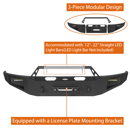 Hooke Road Ford Heavy Duty Front Winch Bumper Replacement (19-23 Ranger) b8801 9