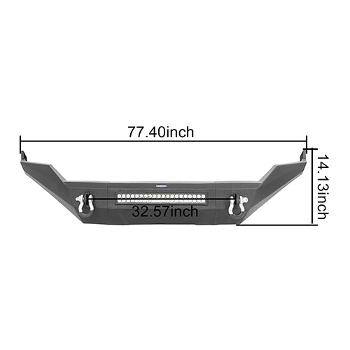 HookeRoad Full Width Front Bumper & Rear Bumper for 2013-2018 Dodge Ram 1500, Excluding Rebel Hooke Road HE.6000+6005 25