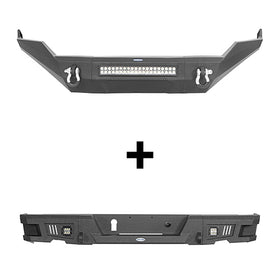 HookeRoad Full Width Front Bumper & Rear Bumper for 2013-2018 Dodge Ram 1500, Excluding Rebel Hooke Road HE.6000+6005 2