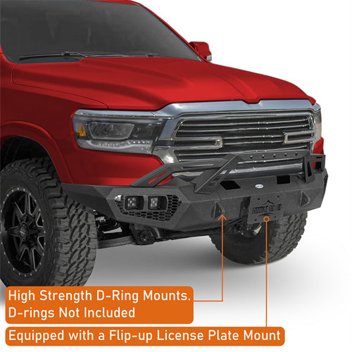 Hooke Road Front Bumper Replacement for 2019-2024 Ram 1500, Excluding EcoDiesel, Rebel & TRX b6036ab 10