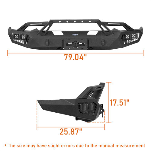 Hooke Road Front Bumper Replacement for 2019-2024 Ram 1500, Excluding EcoDiesel, Rebel & TRX b6036ab 5