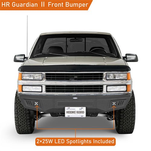 Load image into Gallery viewer, Hooke Road Front Bumper with LED Spotlights for 1988-1998 Chevy C/K 1500 2500 3500 b9082 10
