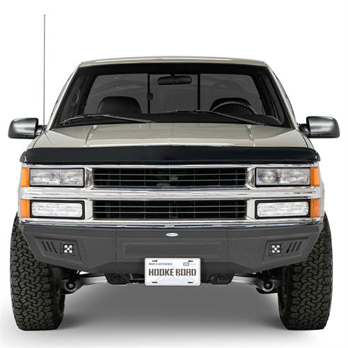 Load image into Gallery viewer, Hooke Road Front Bumper with LED Spotlights for 1988-1998 Chevy C/K 1500 2500 3500 b9082 2
