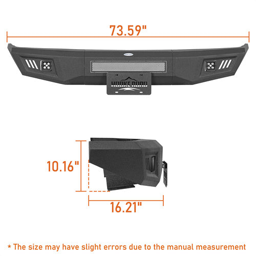 Load image into Gallery viewer, Hooke Road Front Bumper with LED Spotlights for 1988-1998 Chevy C/K 1500 2500 3500 b9082 7
