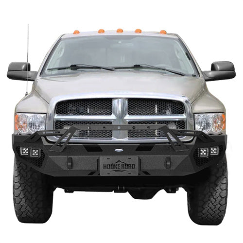 Load image into Gallery viewer, Hooke Road Front Bumper w/ Winch Plate &amp; 4 × LED Lights for 2003-2005 Ram 2500 3500, Excluding Diesel Models b6466 2
