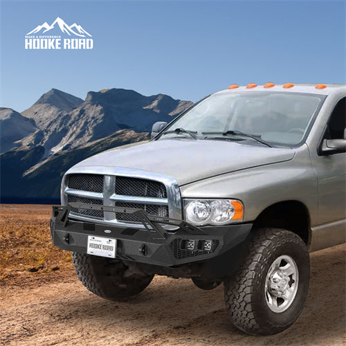 Load image into Gallery viewer, Hooke Road Front Bumper w/ Winch Plate &amp; 4 × LED Lights for 2003-2005 Ram 2500 3500, Excluding Diesel Models b6466 6
