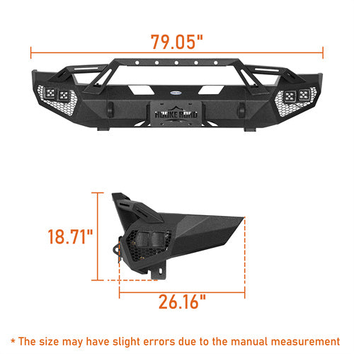 Load image into Gallery viewer, Hooke Road Front Bumper w/ Winch Plate &amp; 4 × LED Lights for 2003-2005 Ram 2500 3500, Excluding Diesel Models b6466 7
