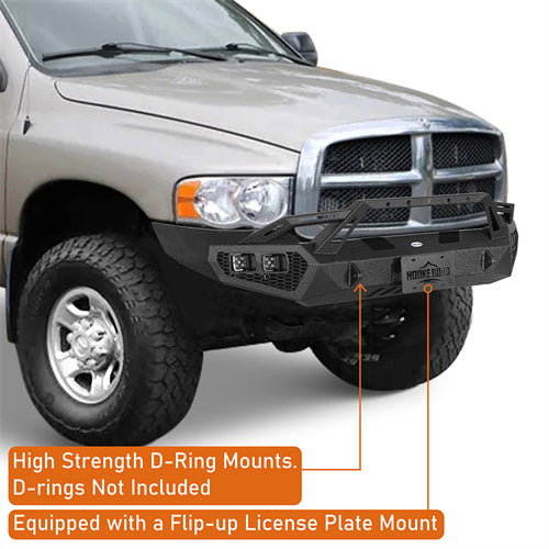 Load image into Gallery viewer, Hooke Road Front Bumper w/ Winch Plate &amp; 4 × LED Lights for 2003-2005 Ram 2500 3500, Excluding Diesel Models b6466 9
