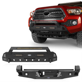 HookeRoad Tacoma Front & Rear Bumpers Combo for 2016-2022 Toyota Tacoma 3rd Gen b4203s4204 2