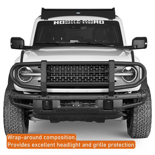 Load image into Gallery viewer, 2021-2025 Ford Bronco Full Grille Guard Front Brush Guard Hooke Road b8932s 10
