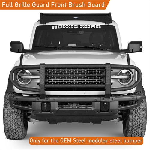 2021-2025 Ford Bronco Full Grille Guard Front Brush Guard Hooke Road b8932s 8