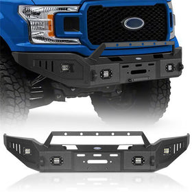 2018-2020 Ford F-150  Full-Width Front Bumper w/ Winch Plate - Hooke Road b8255 2