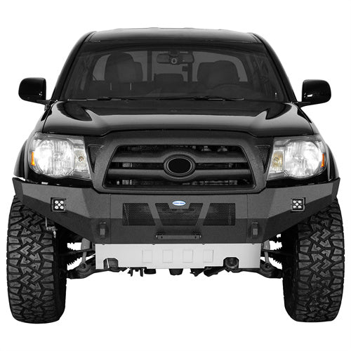 Hooke Road Full-Width Front Bumper with Skid Plate & LED Lights for 2005-2011 Toyota Tacoma b4038s 2