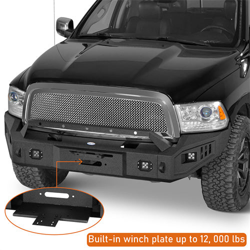 Load image into Gallery viewer, Hooke Road Full-Width Front Bumper with winch plate for 2009-2012 Ram 1500 b6202s 10
