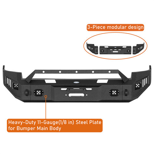 Load image into Gallery viewer, Hooke Road Full-Width Front Bumper with winch plate for 2009-2012 Ram 1500 b6202s 12
