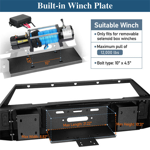 Load image into Gallery viewer, Hooke Road Full-Width Front Bumper with winch plate for 2009-2012 Ram 1500 b6202s 15
