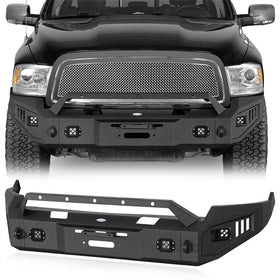 Hooke Road Full-Width Front Bumper with winch plate for 2009-2012 Ram 1500 b6202s 1