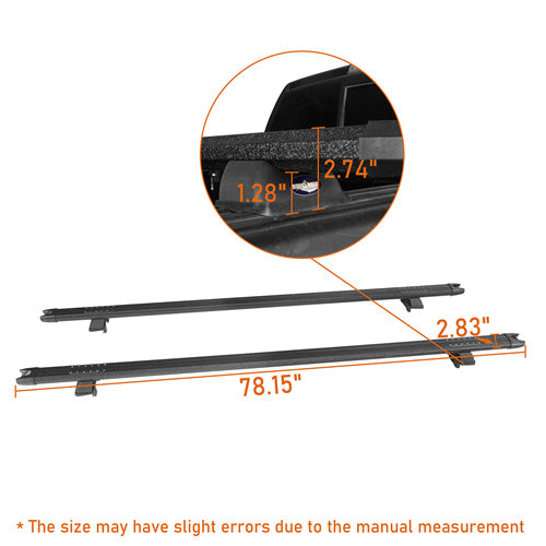 Load image into Gallery viewer, Hooke Road Heavy Duty Aluminum Truck Bed Rack Low Profile Adjustable Crossbars Rack for Trucks qt.10020 6
