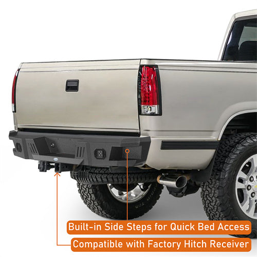 Hooke Road Heavy-duty Steel Rear Bumper for Chevy C/K 1500 2500 Fleetside 1988-1998 b9084 10