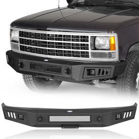 Hooke Road Steel Front Bumper for 1992-1999 Chevy Suburban Tahoe & GMC Yukon b7231s 1