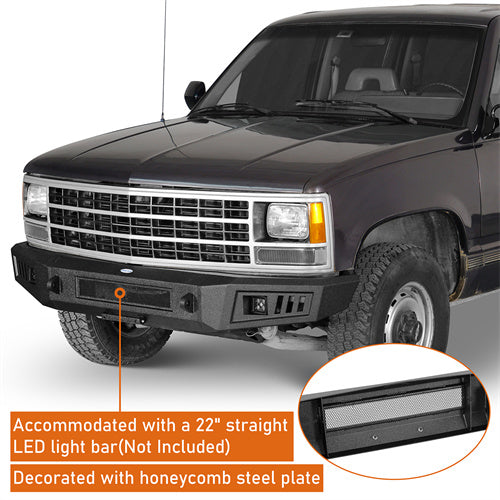 Load image into Gallery viewer, Hooke Road Steel Front Bumper for 1992-1999 Chevy Suburban Tahoe &amp; GMC Yukon b7231s 9
