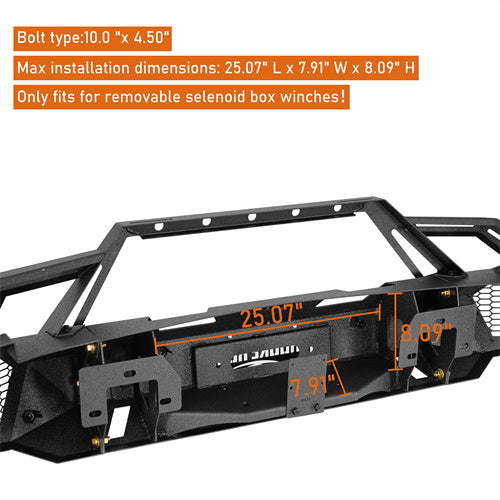 Load image into Gallery viewer, Hooke Road Front Bumper with Winch Plate for 2014-2015 Chevy Silverado 1500 b9037ab 12
