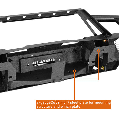 Load image into Gallery viewer, Hooke Road Front Bumper with Winch Plate for 2014-2015 Chevy Silverado 1500 b9037ab 13
