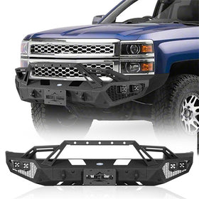 Hooke Road Front Bumper with Winch Plate for 2014-2015 Chevy Silverado 1500 b9037ab 1