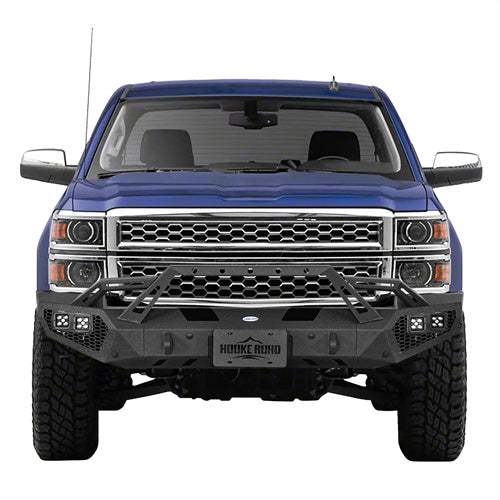 Load image into Gallery viewer, Hooke Road Front Bumper with Winch Plate for 2014-2015 Chevy Silverado 1500 b9037ab 2
