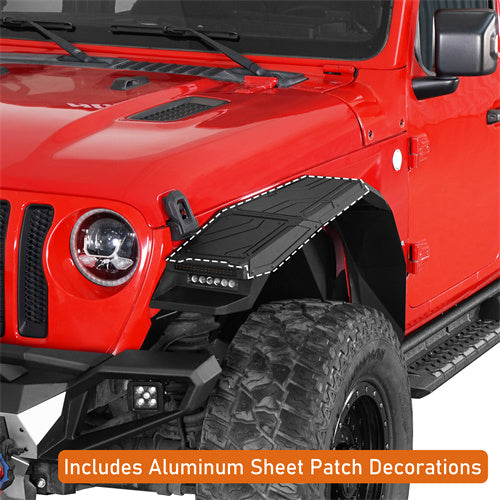 Load image into Gallery viewer, Hooke Road Aluminum Front Fender Flares for Jeep Wrangler JL 2018-2024 &amp; Gladiator JT 2020-2024 b3076s 11
