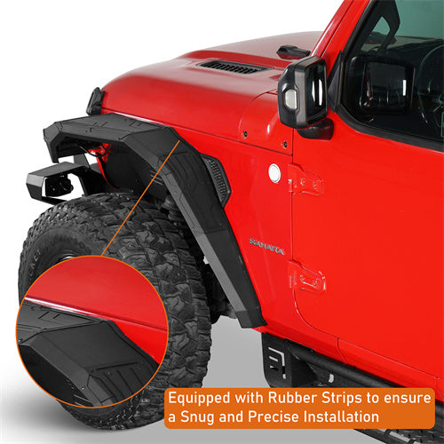 Load image into Gallery viewer, Hooke Road Aluminum Front Fender Flares for Jeep Wrangler JL 2018-2024 &amp; Gladiator JT 2020-2024 b3076s 12
