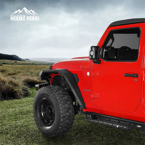 Load image into Gallery viewer, Hooke Road Aluminum Front Fender Flares for Jeep Wrangler JL 2018-2024 &amp; Gladiator JT 2020-2024 b3076s 5
