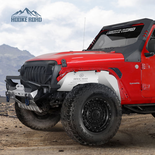 Load image into Gallery viewer, Hooke Road Aluminum Front Inner Fender Liners for 2018-2024 Jeep Wrangler JL &amp; Gladiator JT, Excluding Mojave, Rubicon 3.6L Engine Edtion b3071s 3
