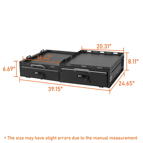 Load image into Gallery viewer, Hooke Road Jeep Wrangler Drawer System &amp; Fridge Slide Mount for 2015-2024 Jeep Wrangler JK JL 4-Door b2089s 11
