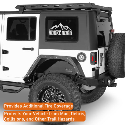 Hooke Road Jeep JK Rear Fender Flares for 2007-2018 Jeep Wrangler JK 4-Door b2104  10