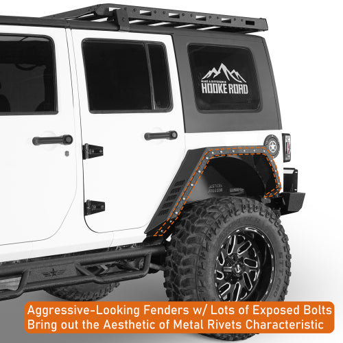 Hooke Road Jeep JK Rear Fender Flares for 2007-2018 Jeep Wrangler JK 4-Door b2104  11