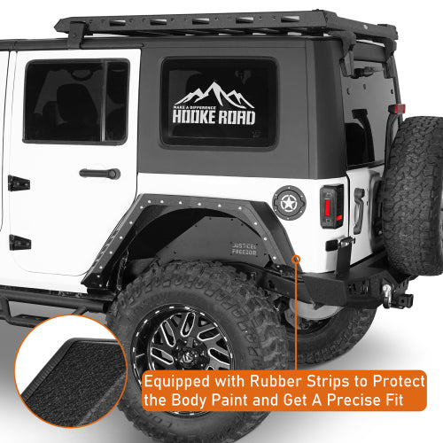 Load image into Gallery viewer, Hooke Road Jeep JK Rear Fender Flares for 2007-2018 Jeep Wrangler JK 4-Door b2104  12
