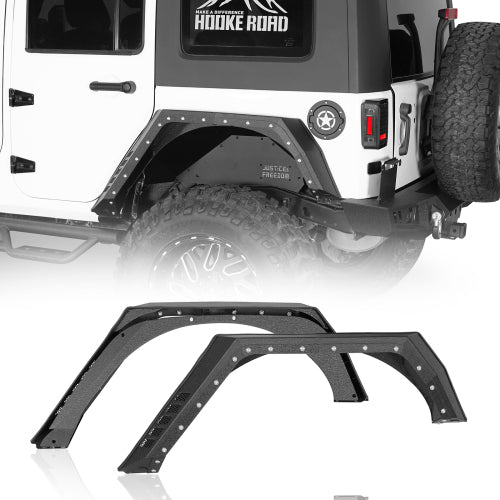 Hooke Road Jeep JK Rear Fender Flares for 2007-2018 Jeep Wrangler JK 4-Door b2104  1