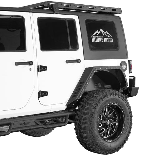 Hooke Road Jeep JK Rear Fender Flares for 2007-2018 Jeep Wrangler JK 4-Door b2104  2