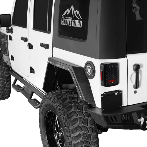 Hooke Road Jeep JK Rear Fender Flares for 2007-2018 Jeep Wrangler JK 4-Door b2104  4