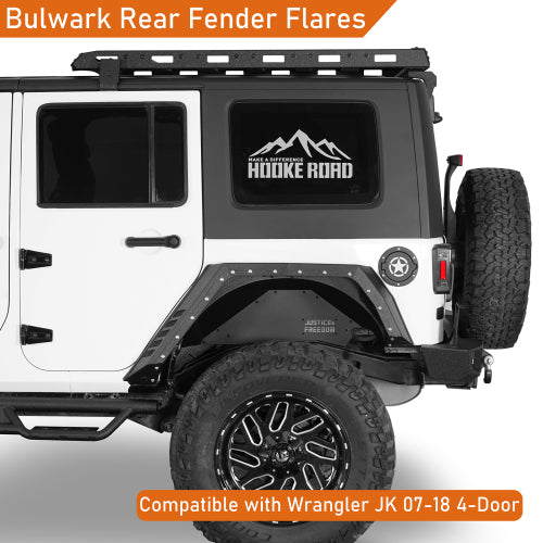 Hooke Road Jeep JK Rear Fender Flares for 2007-2018 Jeep Wrangler JK 4-Door b2104  9