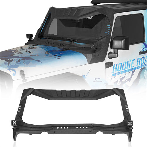 Load image into Gallery viewer, Hooke Road Jeep JK Windshield Frame Armor for 2007-2018 Jeep Wrangler JK b2108bs 1
