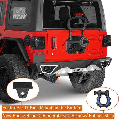 Hooke Road Jeep JL Aluminum Rear Bumper with Standard Hitch Receiver for Jeep Wrangler JL 2018-2024  b3068s 10