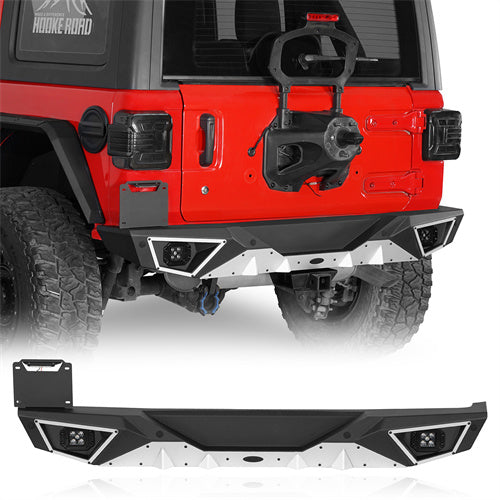 Load image into Gallery viewer, Hooke Road Jeep JL Aluminum Rear Bumper with Standard Hitch Receiver for Jeep Wrangler JL 2018-2024  b3068s 1
