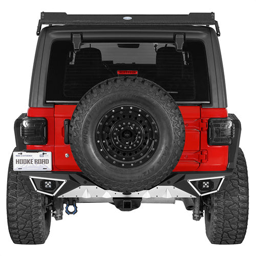 Hooke Road Jeep JL Aluminum Rear Bumper with Standard Hitch Receiver for Jeep Wrangler JL 2018-2024  b3068s 2