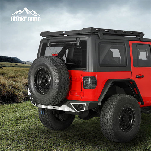 Hooke Road Jeep JL Aluminum Rear Bumper with Standard Hitch Receiver for Jeep Wrangler JL 2018-2024  b3068s 4