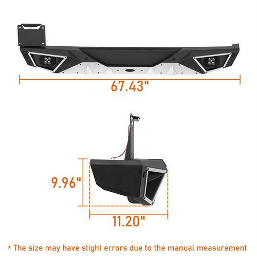 Hooke Road Jeep JL Aluminum Rear Bumper with Standard Hitch Receiver for Jeep Wrangler JL 2018-2024  b3068s 5