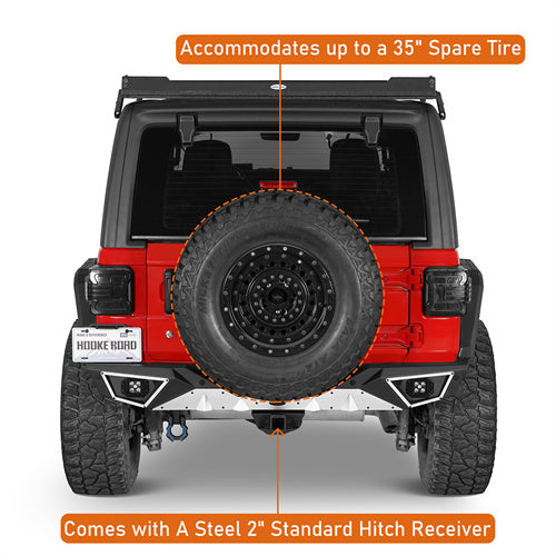 Load image into Gallery viewer, Hooke Road Jeep JL Aluminum Rear Bumper with Standard Hitch Receiver for Jeep Wrangler JL 2018-2024  b3068s 9
