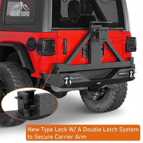 Hooke Road Jeep JL Rear Bumper with Tire Carrier for 2018-2024 Jeep Wrangler JL b3002s 11