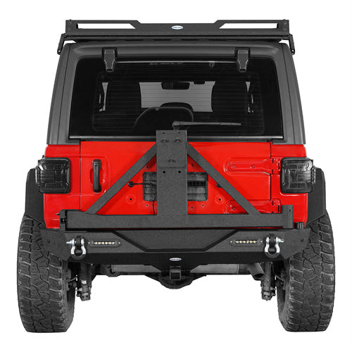 Hooke Road Jeep JL Rear Bumper with Tire Carrier for 2018-2024 Jeep Wrangler JL b3002s 2